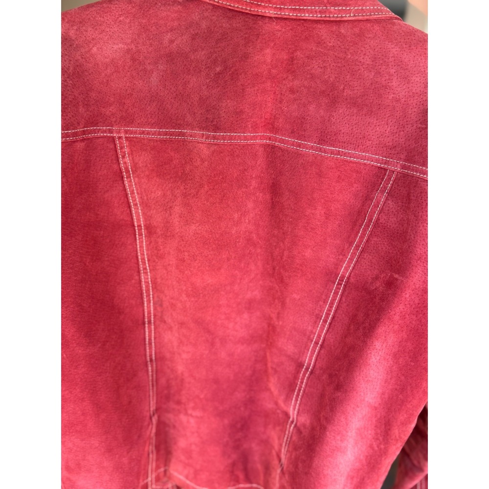 Coldwater Creek Rust Fall Suede Leather Jacket‎ Sz M City Office Career Business - Picture 6 of 9